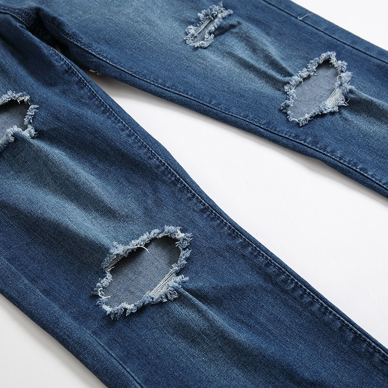 High Street traperice s rupama na koljenima Tide Brand Jeans Muške američke retro vide rupe hlače s rupama na tanke noge velike veličine