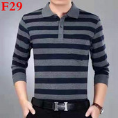 Μακρυμάνικα μπλουζάκια άνοιξη φθινοπώρου 2023 Ανδρικά ρούχα με γιακά με ριγέ ριγέ τσέπη Λεπτή χαλαρή μόδα casual μπλούζες