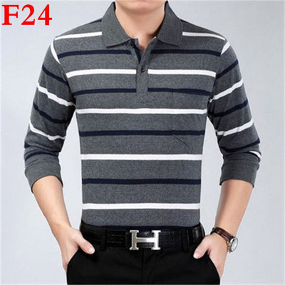 Μακρυμάνικα μπλουζάκια άνοιξη φθινοπώρου 2023 Ανδρικά ρούχα με γιακά με ριγέ ριγέ τσέπη Λεπτή χαλαρή μόδα casual μπλούζες