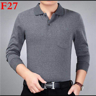 Μακρυμάνικα μπλουζάκια άνοιξη φθινοπώρου 2023 Ανδρικά ρούχα με γιακά με ριγέ ριγέ τσέπη Λεπτή χαλαρή μόδα casual μπλούζες