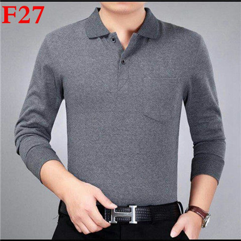 Μακρυμάνικα μπλουζάκια άνοιξη φθινοπώρου 2023 Ανδρικά ρούχα με γιακά με ριγέ ριγέ τσέπη Λεπτή χαλαρή μόδα casual μπλούζες