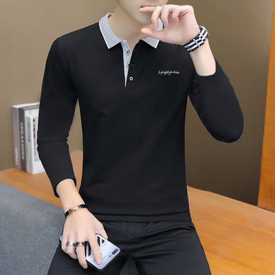 Moodsad pikkade varrukatega polosärgid, meeste sügisesed, äri, kontoririided, meeste riided tänavarõivad, vabaaja õhukesed liibuvad topid