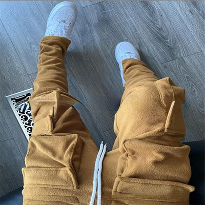 Nove muške ležerne hlače Safari stil Višestruke opcije boja Rastezljive džogeri s uzicom Trenirke Jesenske muške hlače