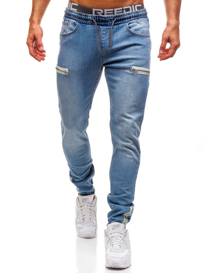 Mood Street Meeste Teksad Skinny Vintage Wash Täispehme puuvillane teksapüksid vabaaja Slim Fit teksapüksid taskuga