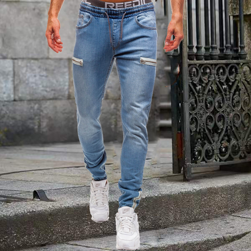 Mood Street Meeste Teksad Skinny Vintage Wash Täispehme puuvillane teksapüksid vabaaja Slim Fit teksapüksid taskuga