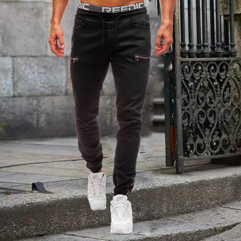 Mood Street Meeste Teksad Skinny Vintage Wash Täispehme puuvillane teksapüksid vabaaja Slim Fit teksapüksid taskuga