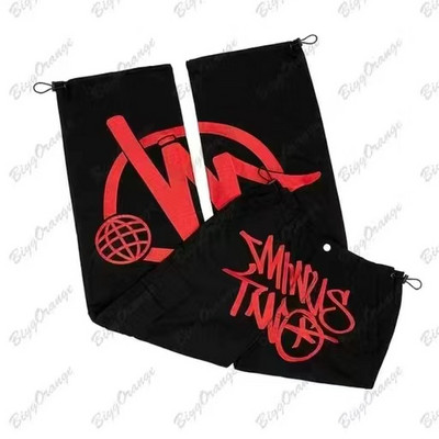 Streetwear Y2K Cargo Pant Kombinezoni Minus Two Black Pants 2023 New Harajuku Fashion Ležerne široke muške hlače s ravnim širokim nogavicama