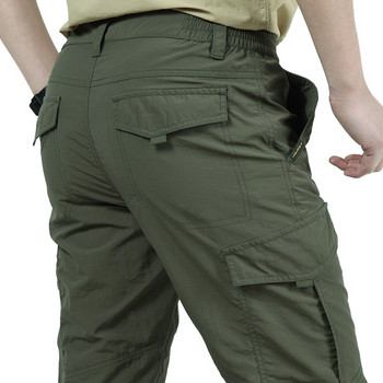 Ανδρικό ελαφρύ τακτικό παντελόνι φορτίου εξωτερικού χώρου με πολλαπλές τσέπες αναπνεύσιμο, καθημερινό στρατιωτικό ανδρικό αδιάβροχο παντελόνι γρήγορου στεγνώματος
