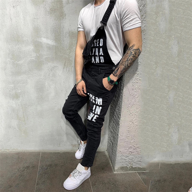 Μόδα Ανδρικά τζιν τζιν φόρμες 2023 Μόδας με γράμμα εκτύπωσης ταλαιπωρημένος τζιν φόρμες για άντρες κρεμαστές