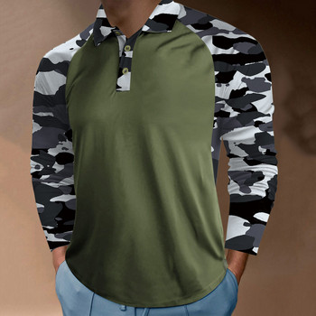 Военна униформена риза Мъжки камуфлажни бойни ризи с дълъг ръкав Ежедневни удобни свободни спортни тениски на открито Риза Горна блуза