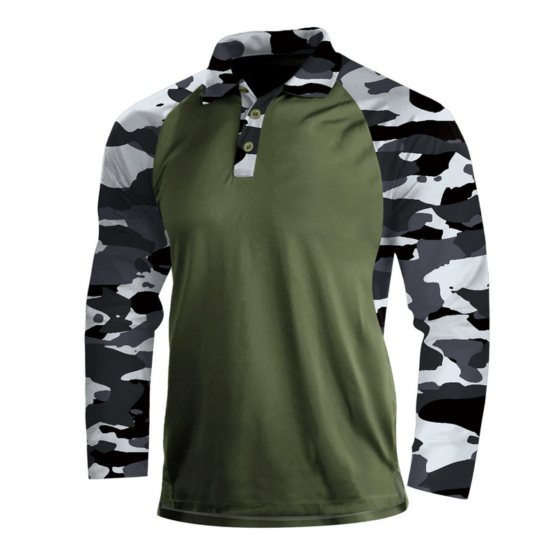 Sõjaväe vormisärk Meeste kamuflaažiga võitlussärgid, pikkade varrukatega vabaaja mugavus, vaba välisspordi T-särk särk top pluus