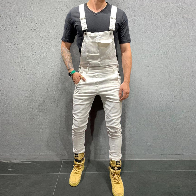 Traperice Muški kombinezoni Traper Dungaree Kombinezoni s naramenicama Muški kombinezoni Cargo radne hlače Hlače Distressed Mens Casual Moto Biker Hlače
