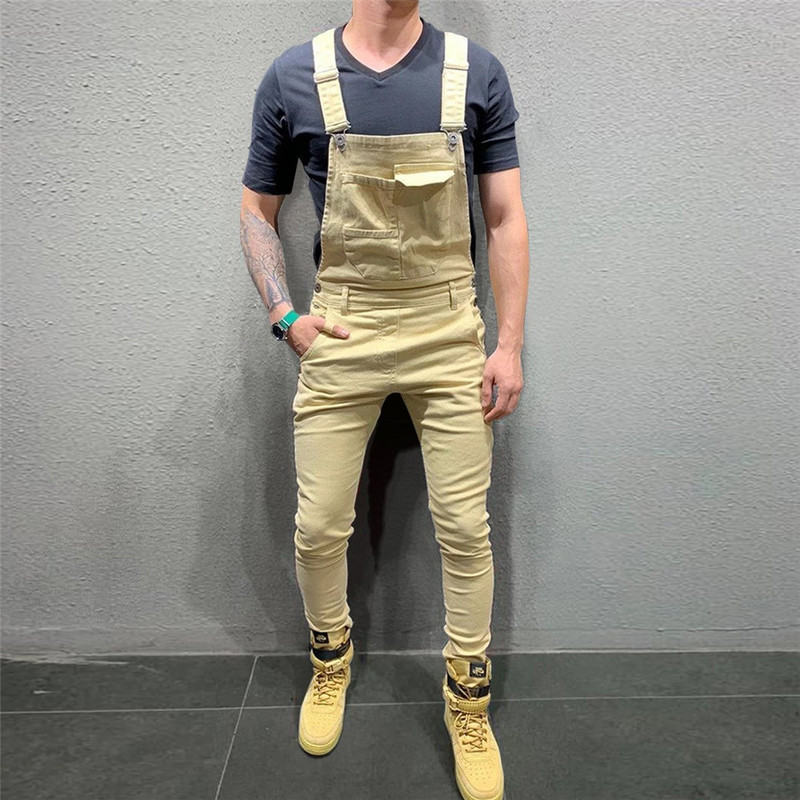 Traperice Muški kombinezoni Traper Dungaree Kombinezoni s naramenicama Muški kombinezoni Cargo radne hlače Hlače Distressed Mens Casual Moto Biker Hlače