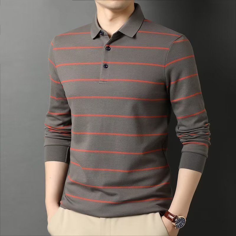 Proljeće jesen Elegantne muške košulje dugih rukava s ovratnikom na pruge Muška odjeća na rever Poslovne uredske majice 2023.