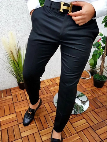 2022 г. НОВИ Мъжки бизнес ежедневни панталони Ретро шарки Прави дълги панталони Мъжко пролетно есенно модно улично облекло