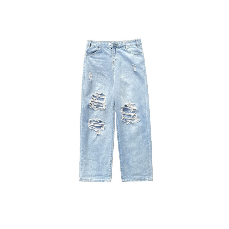 High Street poderane traperice Muške ins tide marke Hip-hop hlače širokih nogavica Ljetne tanke ravne ležerne stare hlače