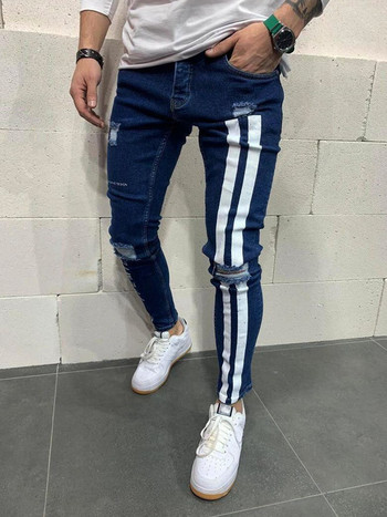 2022 New Fashion Streetwear Men Jeans Vintage Blue Color Thin Destroed Ripped Jeans мъжки Broken Punk Pants Homme Hip Hop Jeans