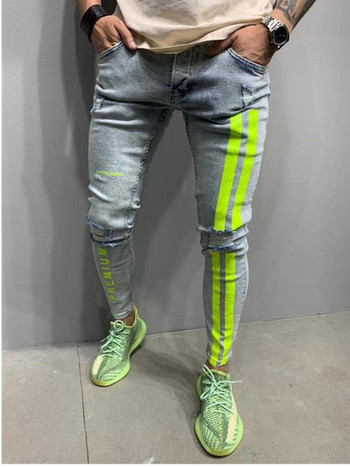 2022 New Fashion Streetwear Men Jeans Vintage Blue Color Thin Destroed Ripped Jeans мъжки Broken Punk Pants Homme Hip Hop Jeans