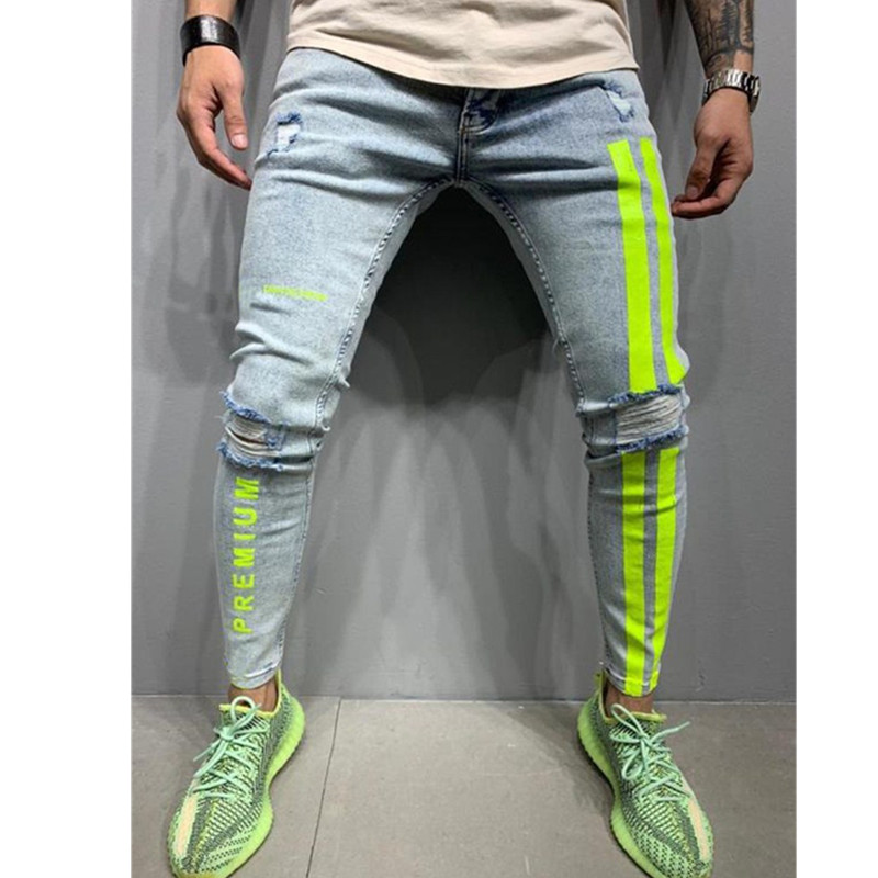 2022 New Fashion Streetwear Men Jeans Vintage Blue Colour Thin Destroyed Ripped Jeans muške Broken Punk Pants Homme Hip Hop Jeans