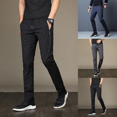 2023 Пролет Лято Нови мъжки ежедневни панталони Мъжки тънки панталони Slim Fit Работни панталони за джогинг с еластична талия Мъжки големи размери 5 Xl