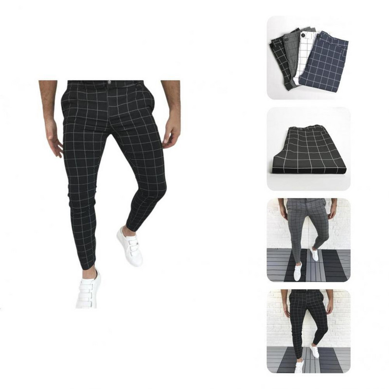Donje hlače Popularne Cool Pencil Hlače srednjeg rasta Temperament Pencil Hlače srednjeg struka Muška odjeća