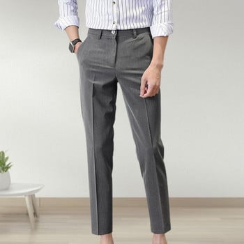 Δημοφιλές ανδρικό κοστούμι Παντελόνι μονόχρωμο Classic Slim Fit ίσιο σχέδιο Επαγγελματικό παντελόνι με μέση μέση Casual παντελόνι επώνυμα ρούχα