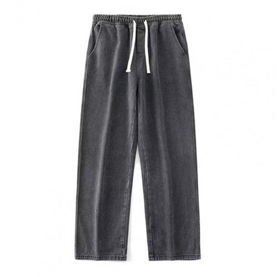 Moderne muške traperice Mekane muške hlače s uzicom Dnevna odjeća Muške traperice čiste boje