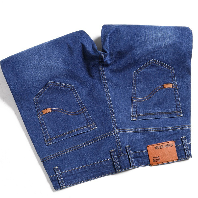 Ljeto 2023. Klasične muške tanke traperice Lagane pamučne elastične ravne mladenačke jednostavne ležerne hlače srednjeg visokog struka