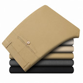 2022 proljeće ljeto 100% pamuk ravne poslovne hlače muške ležerne hlače udobne tanke duge hlače visokog struka lagane