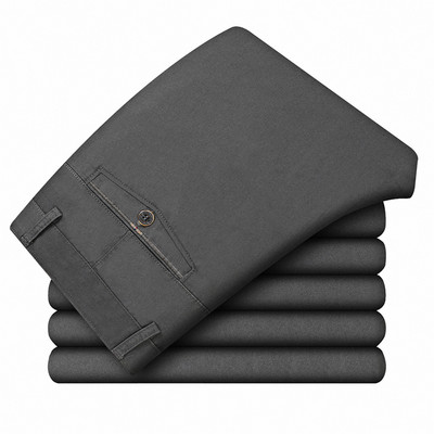 2022 proljeće ljeto 100% pamuk ravne poslovne hlače muške ležerne hlače udobne tanke duge hlače visokog struka lagane