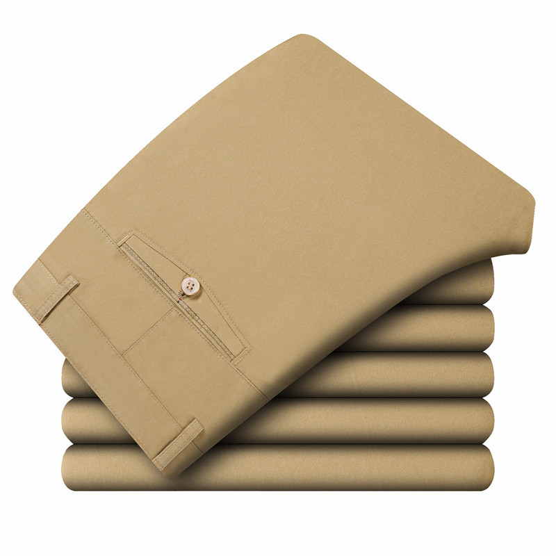 2022 proljeće ljeto 100% pamuk ravne poslovne hlače muške ležerne hlače udobne tanke duge hlače visokog struka lagane