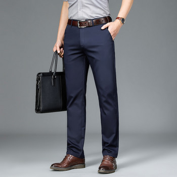 Пролет Лято Прав панталон Мъжки памучен бизнес стреч кралско син цвят каки черен тънък офис официален панталон Мъжки размер 40 42