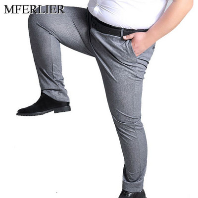 MFERLIER Primăvară Vară Bărbați Pantaloni 5XL 6XL 7XL 8XL 9XL 10XL Talie 138 cm Elastic mărime mare 145 kg Pantaloni mărimi mari