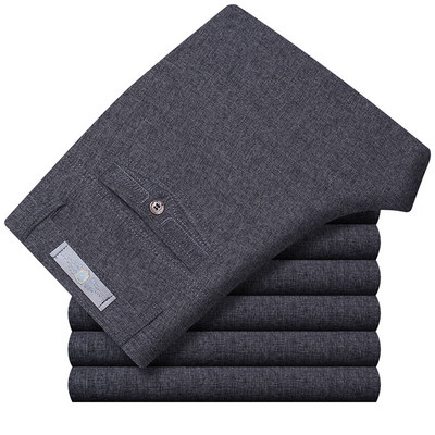 Lenjerie de vară Pantaloni casual de afaceri pentru bărbați mărime mare, formali, clasici, respirabili, 9 culori, pantaloni subțiri pentru costum de birou pentru bărbați