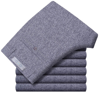 Lenjerie de vară Pantaloni casual de afaceri pentru bărbați mărime mare, formali, clasici, respirabili, 9 culori, pantaloni subțiri pentru costum de birou pentru bărbați