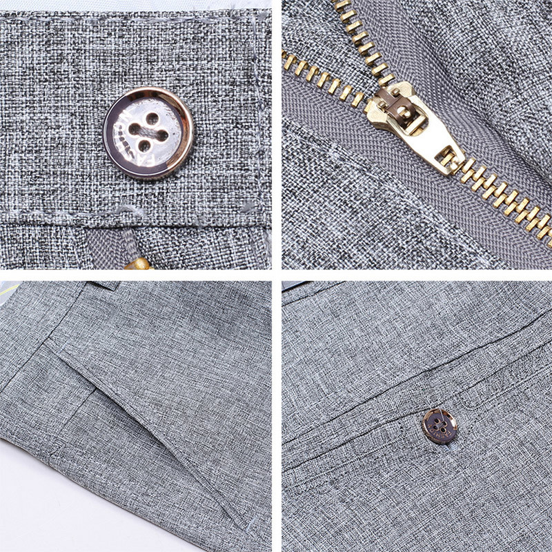 Lenjerie de vară Pantaloni casual de afaceri pentru bărbați mărime mare, formali, clasici, respirabili, 9 culori, pantaloni subțiri pentru costum de birou pentru bărbați