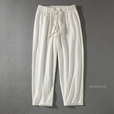 Suvised meeste püksid 12XL 11XL 10XL 9XL 8XL 7XL vöökoht 170cm puuvillased plusssuuruses pahkluuni ulatuvad püksid