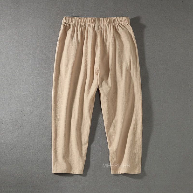 Suvised meeste püksid 12XL 11XL 10XL 9XL 8XL 7XL vöökoht 170cm puuvillased plusssuuruses pahkluuni ulatuvad püksid