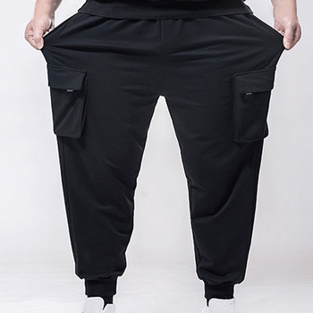 Есенни пролетни мъжки панталони 7XL Тегло 140 кг 5XL 6XL Дълги мъжки панталони черни цветове