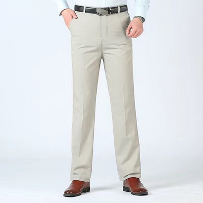 Suvine õhuke sügis paks puuvillane sirge ülikond püksid meeste lahtised püksid äriline soliidne hall kaki vabaaja brändi riided YYQWSJ