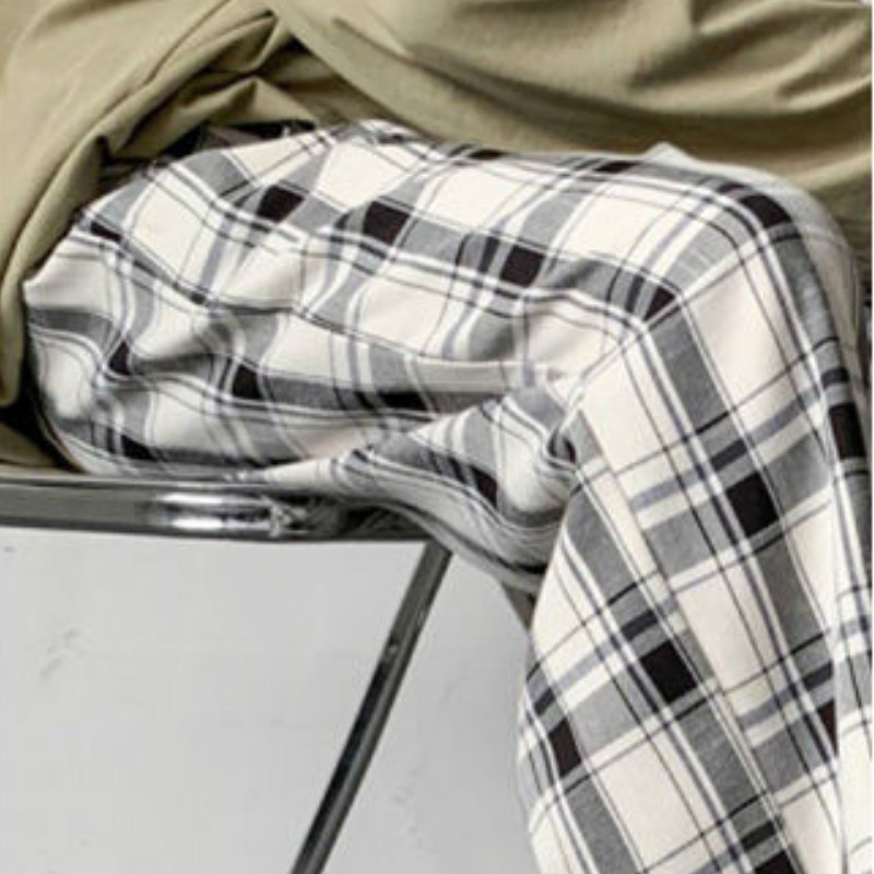 Muške hlače Karirane, široke, udobne, retro, ležerne, sveobuhvatne, elastične u struku, elegantne hlače širokih nogavica, modna ulična odjeća u korejskom stilu