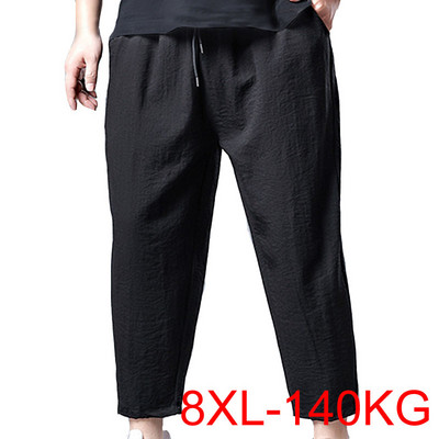 Пролет есен голям размер мъжки панталони 5XL 6XL 7XL 8XL талия 140 см Тънък стил ежедневни мъжки панталони