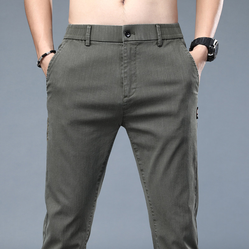 Nove muške ležerne hlače Proljeće Jesen Elastične uske ravne prozračne hlače za muškarce Dnevne uredske sportske hlače Rastezljive muške hlače