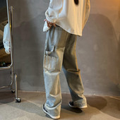 Široke ravne muške traperice Modne nove muške traperice Hlače za dječaka Ležerne široke hip hop muške ženske traperice Hlače od neutralnog trapera