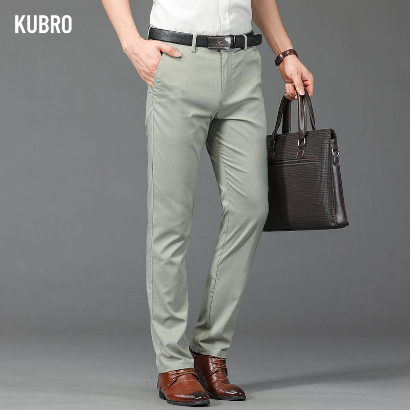 KUBRO 2023 õhukesed uued meeste püksid Trendikad All Match vabaaja püksid, meeste vabad sirged, modaalne, kerged lüotsellrõivad