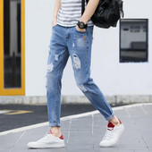 Cool Slim Jeans Udobne traper hlače s džepovima Muške poderane traper hlače s resicama Svestrane