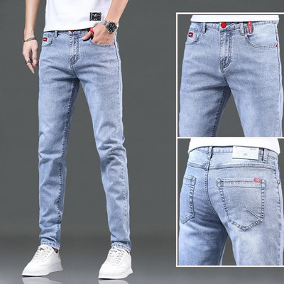 Proljeće Jesen Tanke plave traperice Jeftini kaubojski isprani korejski stil Tinejdžeri Luksuzne Hip Hop moderne traper modne uske hlače