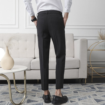 Нови мъжки панталони от тъкани, които не се гладят, Тънки прави черни кайсиеви тъмносиви ежедневни панталони Мъжки бизнес панталони с малки крака