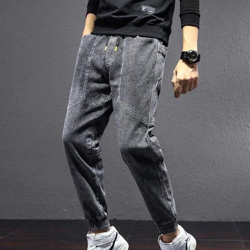 Laiškas Suvarstomos džinsinės kelnės Vyriškos kelnės, surišamos kulkšnys, surištos džinsinės, baggy kelnės.