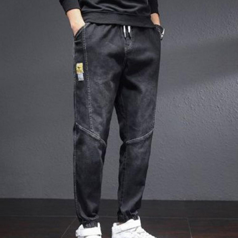 Laiškas Suvarstomos džinsinės kelnės Vyriškos kelnės, surišamos kulkšnys, surištos džinsinės, baggy kelnės.